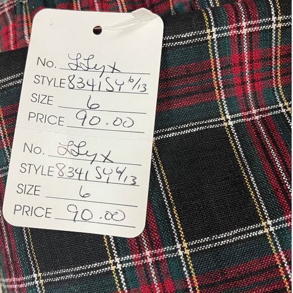 Sharon Young Plaid Pants Linen Cotton High Rise Trousers Retro Women Size 6 New - Picture 3 of 16